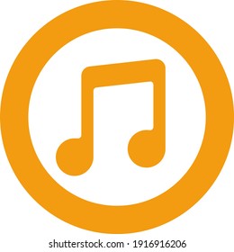 Nota musical, ilustración, vector sobre fondo blanco.