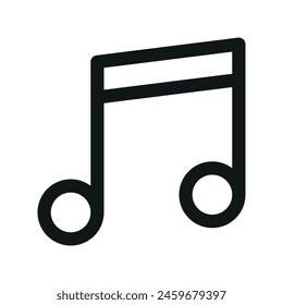 Music note isolated icon, sound outline vector icon with editable stroke