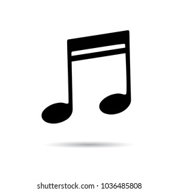 Music note, isolated vector illustration.