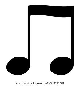 Music note, isolated vector illustration.