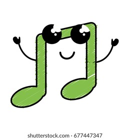 music note kawaii character