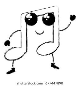 music note kawaii character