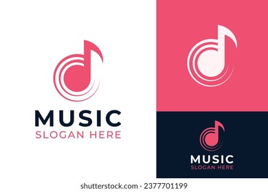 Clave de nota musical con ajuste de control del botón Plantilla de promoción de marca de logotipos analógicos