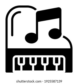        Music note with keyboard, piano icon