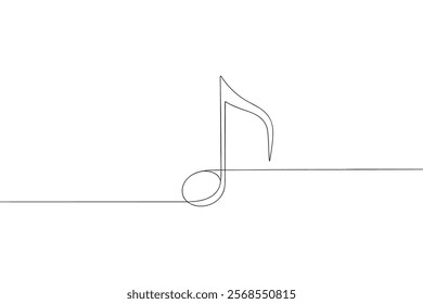 music note line art. continuous line melody icon