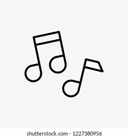 MUSIC NOTE. Line art icon design with black color. Vector outline symbol in thin line.