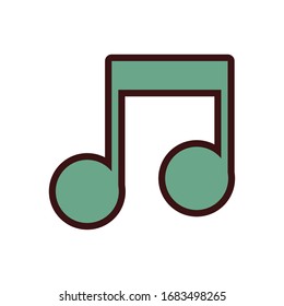 music note line and fill icon vector illustration design