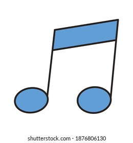 music note line and fill style icon vector illustration design