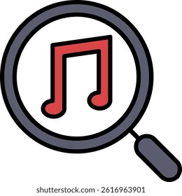Music Note Line Filled Vector Icon Design