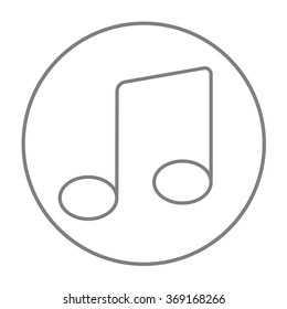 Icono de línea de nota musical.