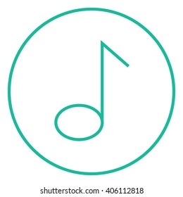 Icono de línea de nota musical.