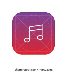 music note line icon