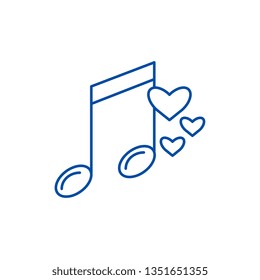 Music note line icon concept. Music note flat  vector symbol, sign, outline illustration.
