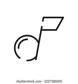 Music note line icon. Flat design vector. White background. Eps 10.