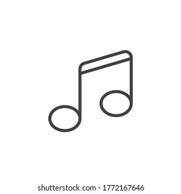 Music note line icon. linear style sign for mobile concept and web design. Melody, music outline vector icon. Symbol, logo illustration. Vector graphics
