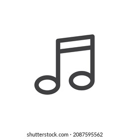 Music note line icon. linear style sign for mobile concept and web design.  outline vector icon. Audio sound symbol, logo illustration. Vector graphics