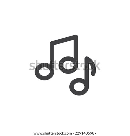 Music note line icon. linear style sign for mobile concept and web design. Musical notes outline vector icon. Audio, sound symbol, logo illustration. Vector graphics