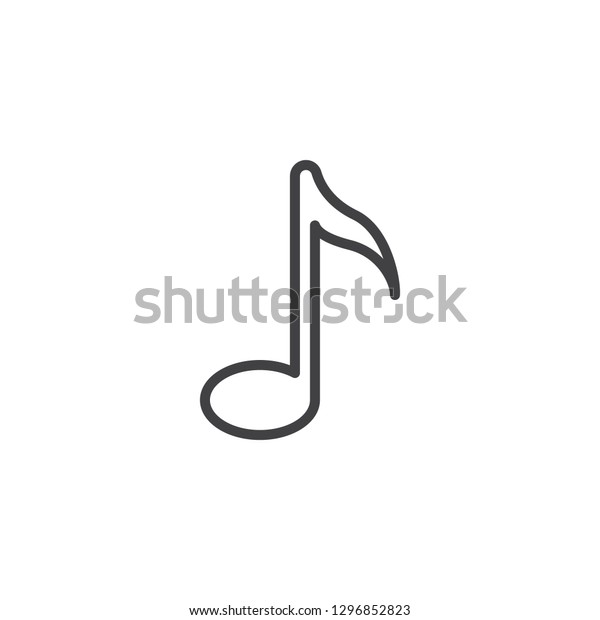 Music Note Line Icon Linear Style Stock Vector Royalty Free