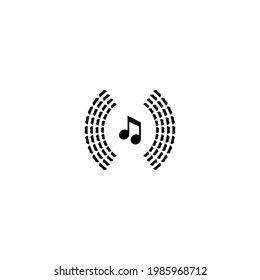 Music note line icon. Simple style music player app singer page symbol. Logo design element. T-shirt printing. Vector for sticker.