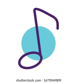 music note line icon vector illustration design