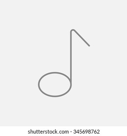 Music note line icon for web, mobile and infographics. Vector dark grey icon isolated on light grey background.