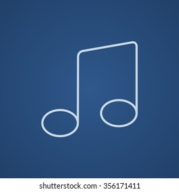Musiktitel-Symbol für Web-, Mobil- und Infografiken. Vektorhellblaue Symbol einzeln auf blauem Hintergrund.