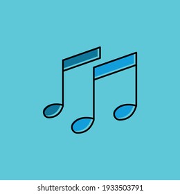 Music note lineal color icon. simple illustration. Editable stroke. Design template vector