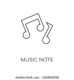 Music note linear icon. Music note concept stroke symbol design. Thin graphic elements vector illustration, outline pattern on a white background, eps 10.