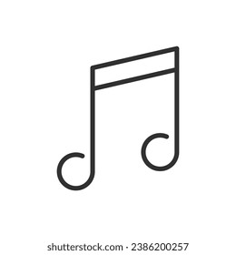 Nota musical, icono lineal. Línea con trazo editable