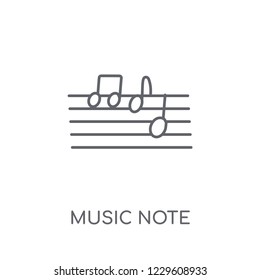 Music note linear icon. Modern outline Music note logo concept on white background from Music collection. Suitable for use on web apps, mobile apps and print media.