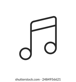 Musiknote, lineares Stilsymbol. Stellt Musik oder Noten dar. Bearbeitbare Strichbreite.