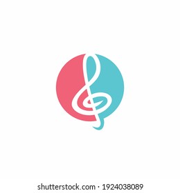 diseño del logotipo de nota musical, ilustración musical abstracta