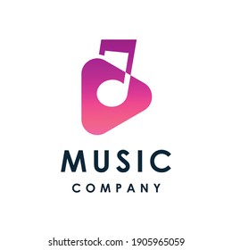 Music note logo design concept