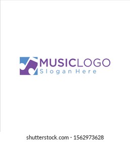 Music note logo design inspiration . square Note Logo Design