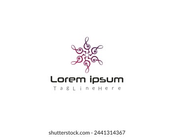 Music note logo design inspiration creative template