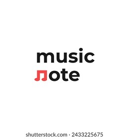 Music note logo design on isolated background