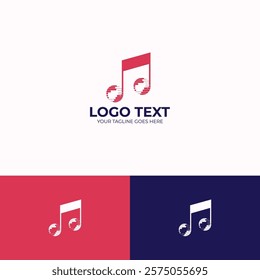 Music note logo design template