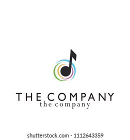 Music note logo  design vector illustration on background