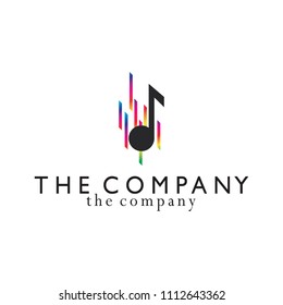 Music note logo  design vector illustration on background