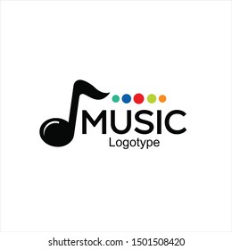 Music Note Logo Design, Vector illustration, Graphic Design Note web logotype. Abstract music logo icon vector design. Sound recording studio, night party. School of Music, disco, vocal course, compos
