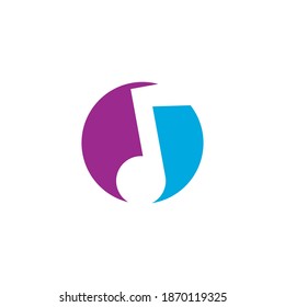 Music note logo design vector template