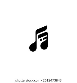music note logo in flat design style