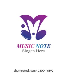 Music note logo icon creative template vector