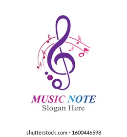 Music note logo icon creative template vector