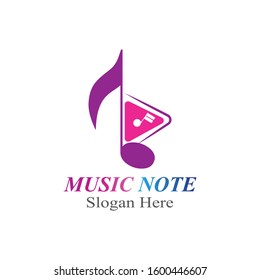 Music note logo icon creative template vector