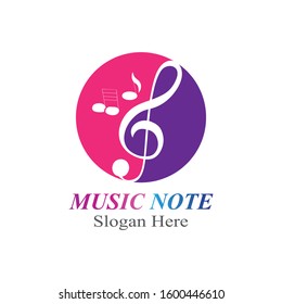 Music note logo icon creative template vector