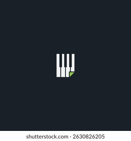 Diseño de Vector plano de icono de logotipo de nota musical