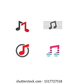Music note logo icon Vector template