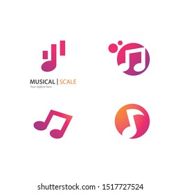 Music note logo icon Vector template