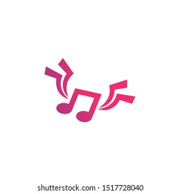 Music note logo icon Vector template